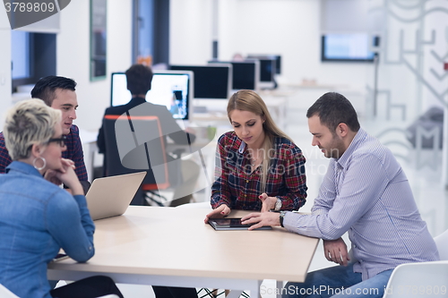 Image of startup business team on meeting at modern office