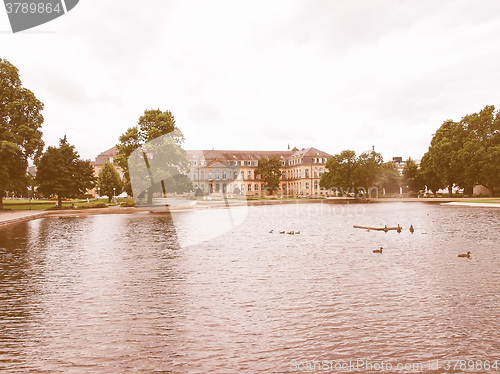 Image of Gardens in Stuttgart Germany vintage