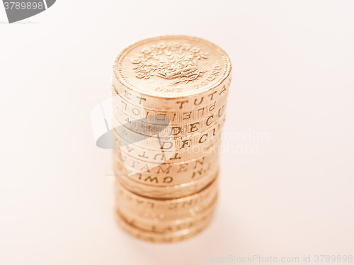 Image of  Pound coin pile vintage