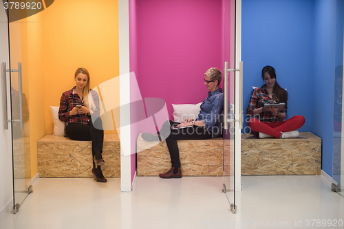 Image of group of business people in creative working  space