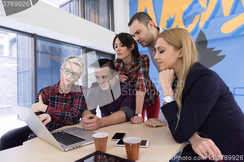 Image of startup business team on meeting at modern office