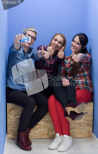 Image of group of business people in creative working  space