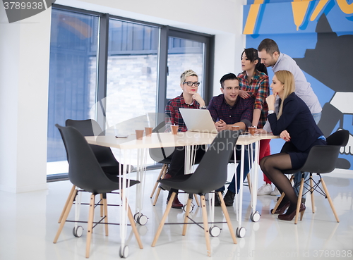 Image of startup business team on meeting at modern office