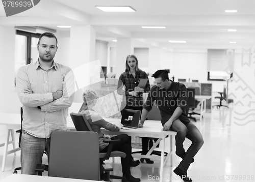 Image of young startup business man portrait at modern office