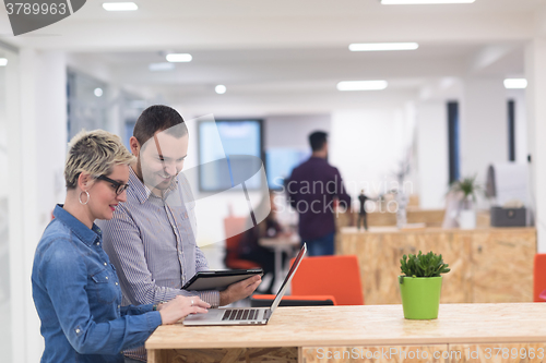 Image of startup business team on meeting at modern office