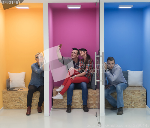 Image of group of business people in creative working  space