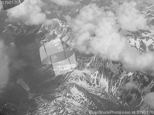 Image of Black and white Clouds on Alps