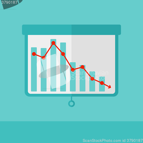 Image of Background of projector roller screen with decreasing chart.