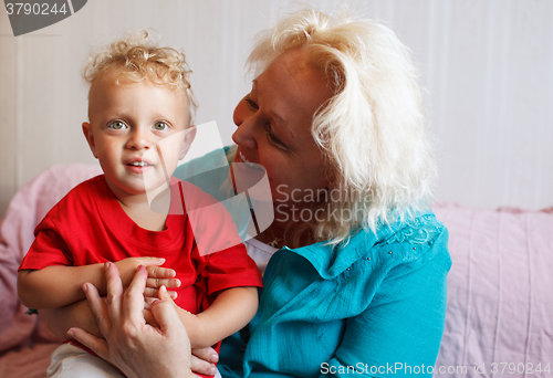 Image of Happy grandmother with her little grandson.