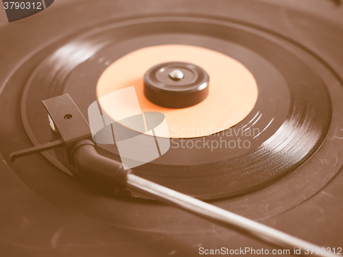 Image of  Vinyl record on turntable vintage