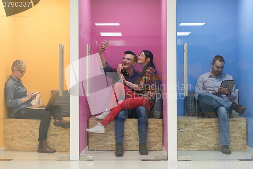 Image of group of business people in creative working  space