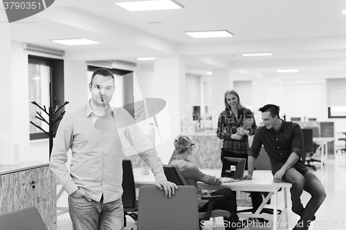 Image of young startup business man portrait at modern office