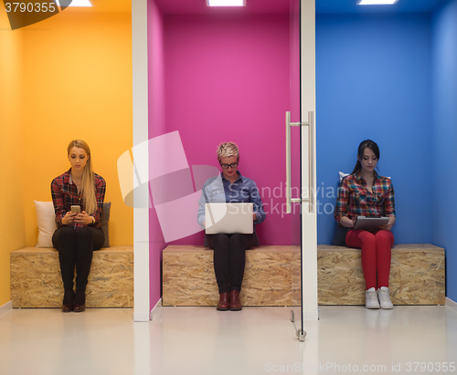 Image of group of business people in creative working  space