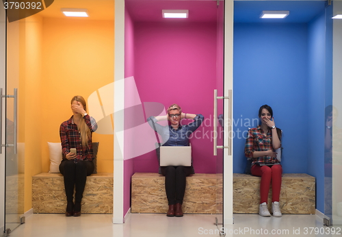 Image of group of business people in creative working  space