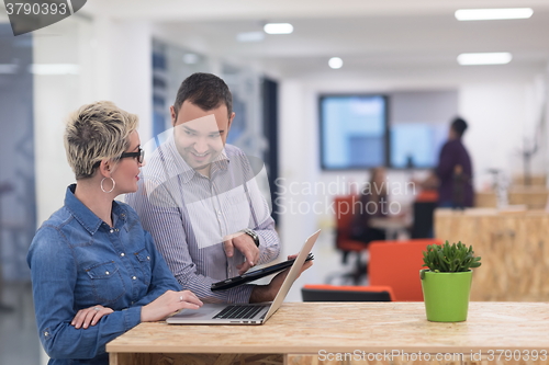 Image of startup business team on meeting at modern office