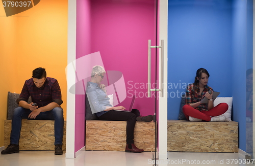 Image of group of business people in creative working  space