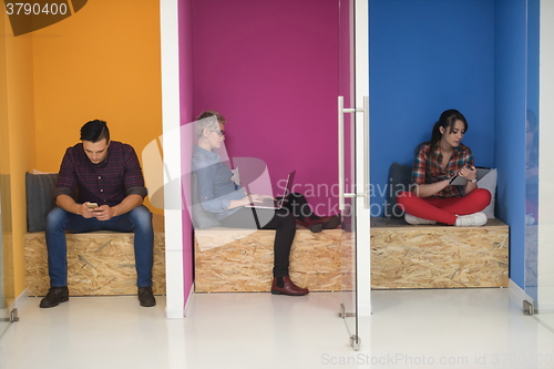 Image of group of business people in creative working  space