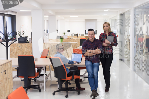 Image of business people group portrait at modern office