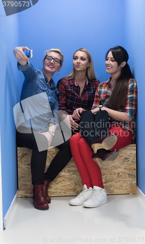 Image of group of business people in creative working  space