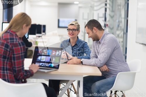 Image of startup business team on meeting at modern office