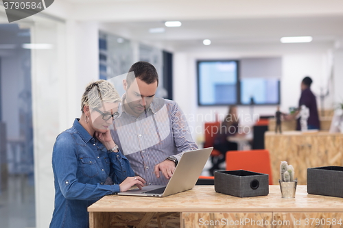 Image of startup business team on meeting at modern office