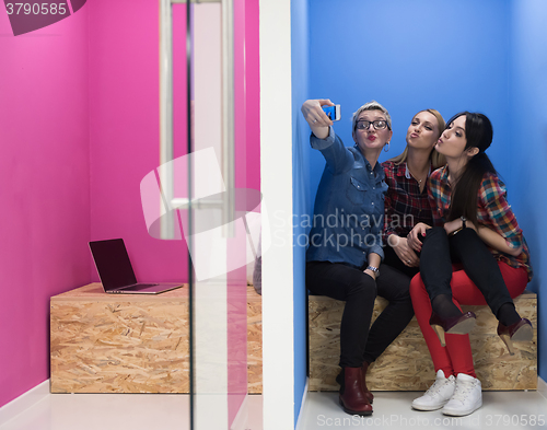 Image of group of business people in creative working  space