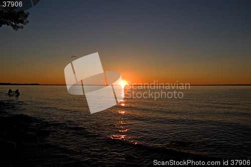 Image of sunset simcoe lake ontario canada