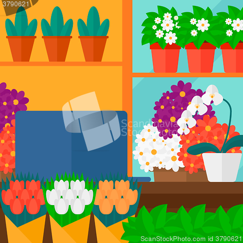 Image of Background of flower shop.