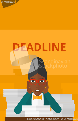 Image of Woman having problem with deadline.