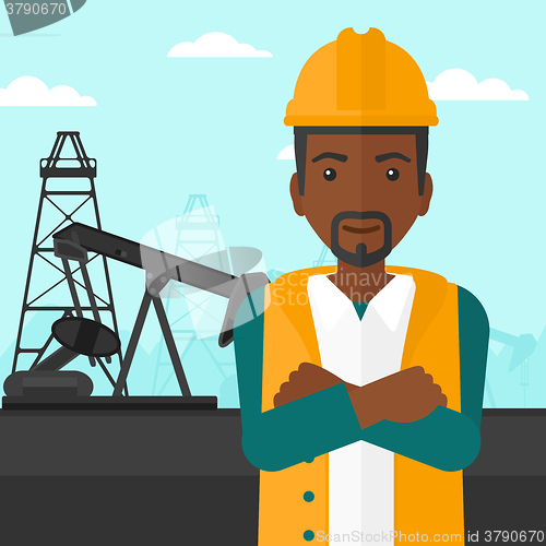Image of Cnfident oil worker.