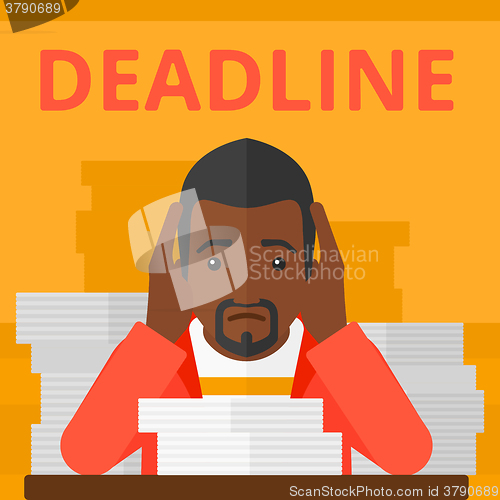 Image of Man having problem with deadline.