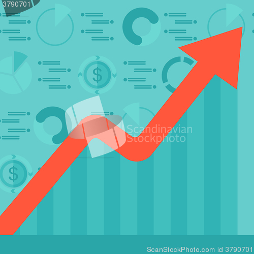 Image of Background of graph with rising up arrow and dollar symbols.