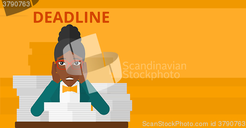 Image of Woman having problem with deadline.