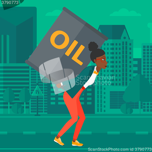 Image of Woman with oil can.