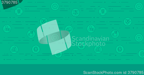 Image of Background with technology and business icons.