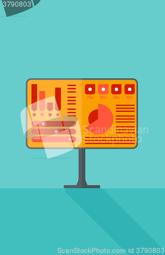 Image of Background of presentation screen with charts.
