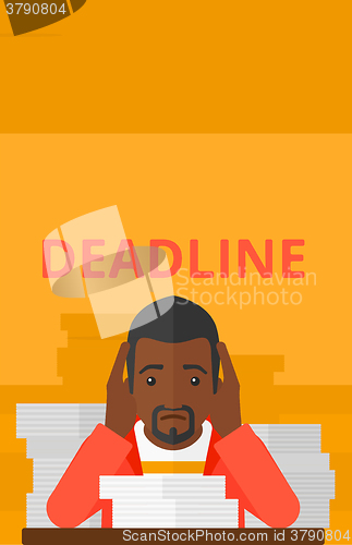 Image of Man having problem with deadline.