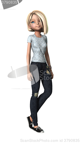 Image of Teenage Girl on White
