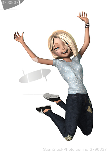 Image of Teenage Girl on White