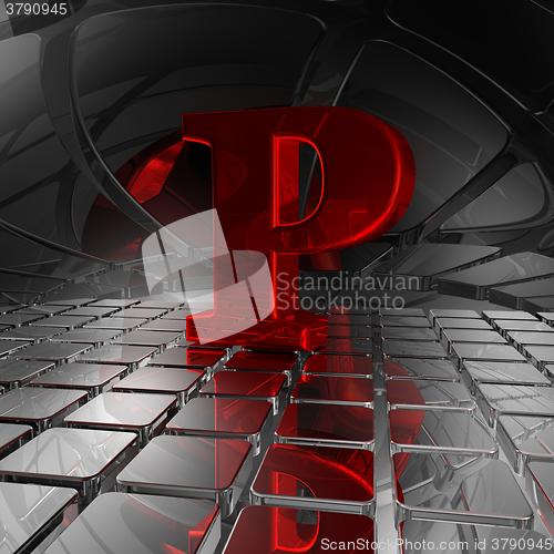 Image of p in futuristic space