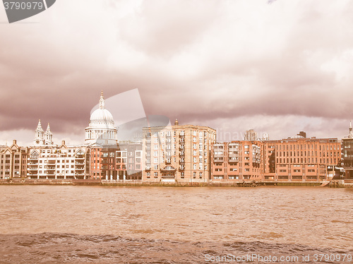 Image of River Thames in London vintage