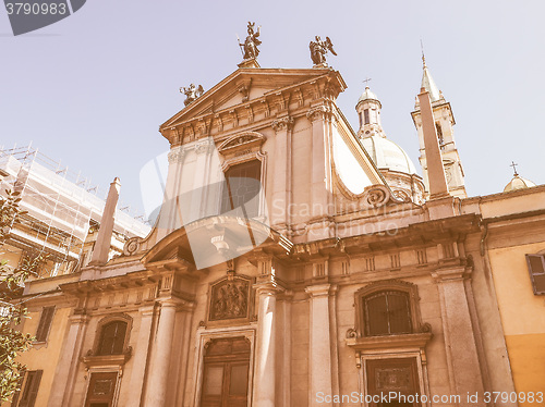 Image of St George church in Milan vintage