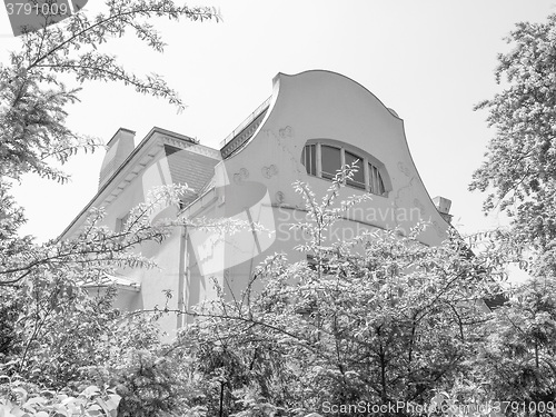 Image of Black and white Glueckert House in Darmstadt