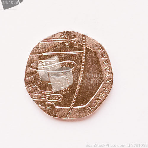 Image of  UK 20 pence coin vintage
