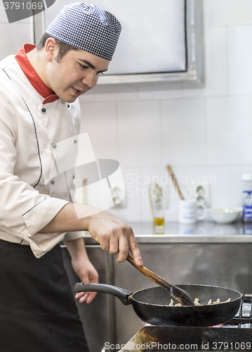 Image of Chef Cooking Pasta