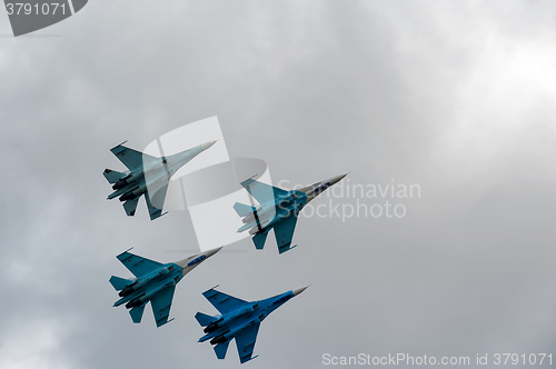 Image of Team flight of russian pilotage team on SU-27