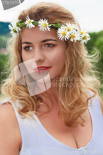 Image of Portrait of a flower girl