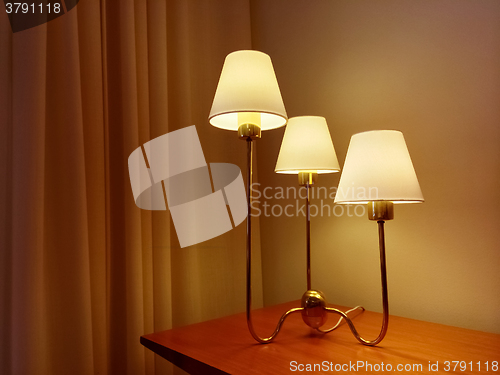 Image of Classic style table lamp decorating a room