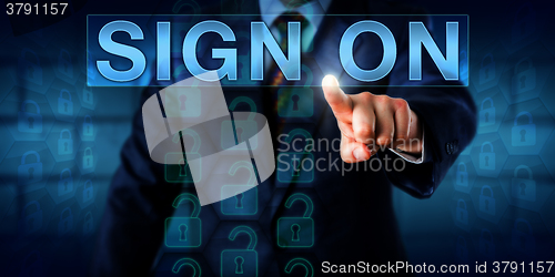 Image of IT Administrator Pressing SIGN ON Onscreen