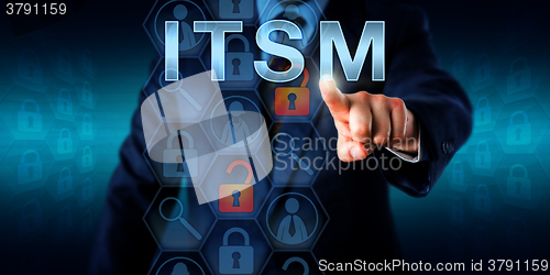 Image of Business Customer Pressing ITSM 